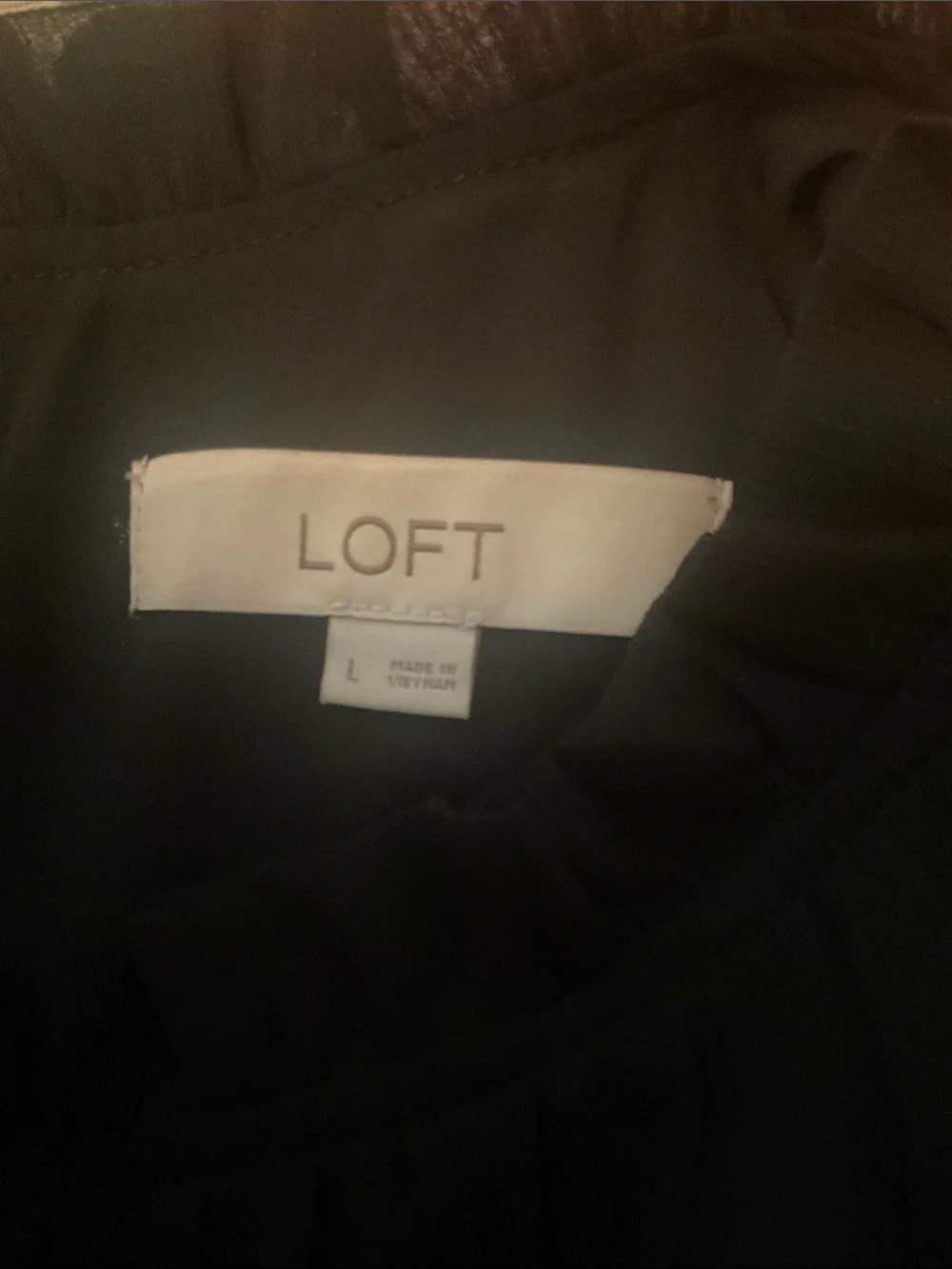 LOFT Black Sheer Puff Sleeve Blouse